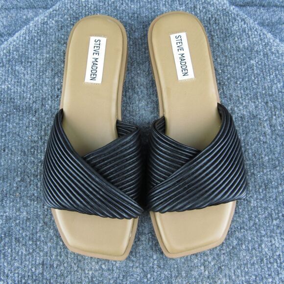 Steve Madden Limitt Women Slide Sandal Shoes Black Synthetic Size 6.5 Medium‎ - Picture 3 of 9